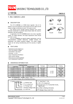 L11815AL-25-TN3-A-T Datasheet PDF Unisonic Technologies
