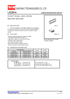 LA2284A-SM1-R Datasheet PDF Unisonic Technologies