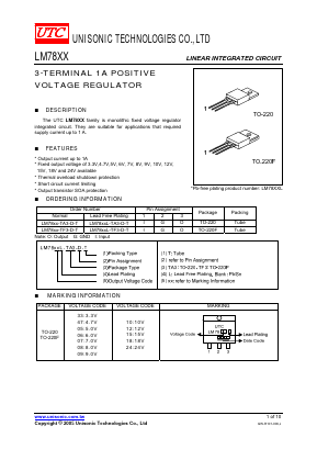 LM7805-TA3-G-T Datasheet PDF Unisonic Technologies