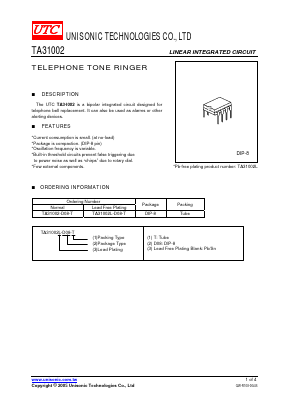 TA31002-D08-T Datasheet PDF Unisonic Technologies