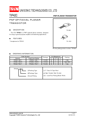 TIP42CL-TN3-R Datasheet PDF Unisonic Technologies