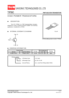 TIP36C-T3P-K Datasheet PDF Unisonic Technologies