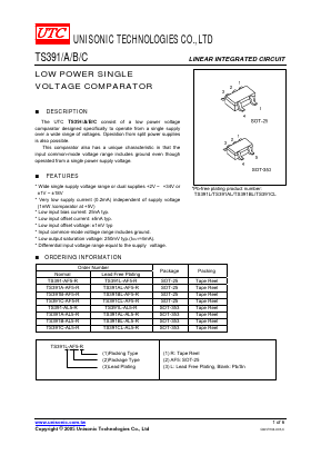 TS391A-AF5-R Datasheet PDF Unisonic Technologies