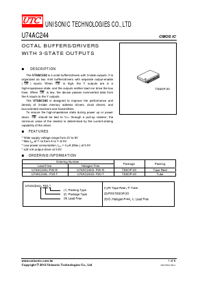 U74AC244 Datasheet PDF Unisonic Technologies