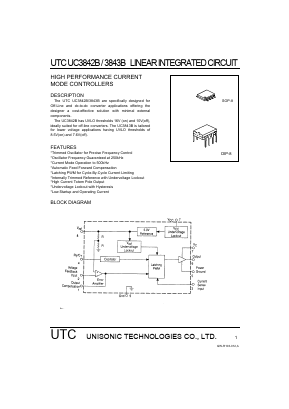 UC3843B Datasheet PDF Unisonic Technologies