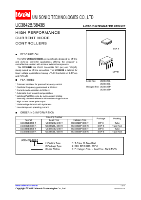 UC3842BL-S08-T Datasheet PDF Unisonic Technologies