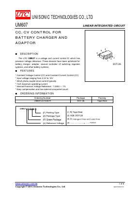 UM607XG-AG6-R Datasheet PDF Unisonic Technologies