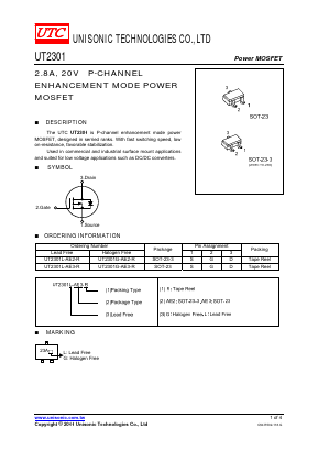 UT2301G Datasheet PDF Unisonic Technologies