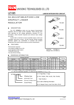 UZ1085-XX-TQ3-T Datasheet PDF Unisonic Technologies