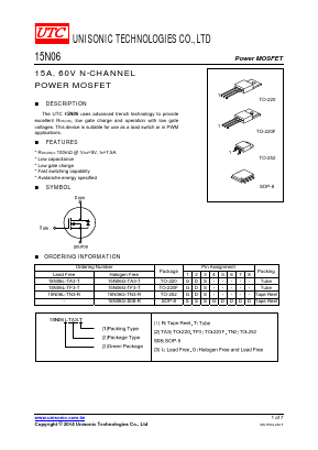 15N06G-S08-R Datasheet PDF Unisonic Technologies