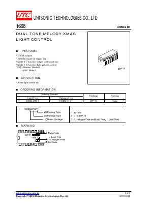 1668 Datasheet PDF Unisonic Technologies