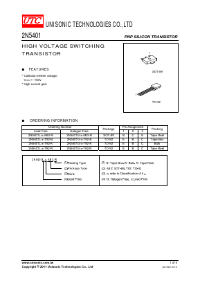 2N5401G-B-AB3-K Datasheet PDF Unisonic Technologies