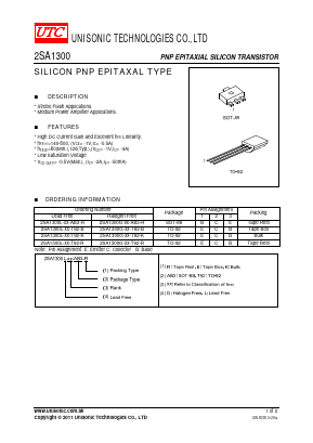 2SA1300G-GR-T92-R Datasheet PDF Unisonic Technologies