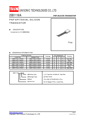 2SB1116 Datasheet PDF Unisonic Technologies