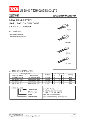 2SD1691L-O-TA3-T Datasheet PDF Unisonic Technologies