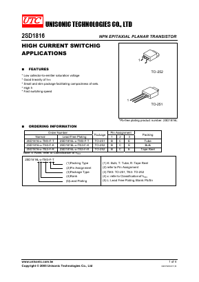 2SD1816L Datasheet PDF Unisonic Technologies
