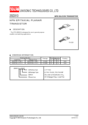 2SD313G-C-TF3-T Datasheet PDF Unisonic Technologies