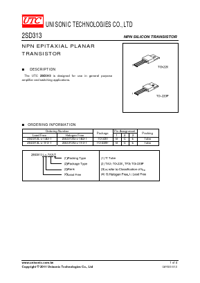 2SD313G Datasheet PDF Unisonic Technologies