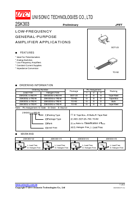 2SK303 Datasheet PDF Unisonic Technologies