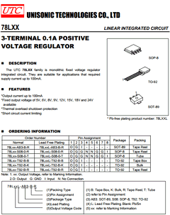 78L09L-AB3-0-T Datasheet PDF Unisonic Technologies
