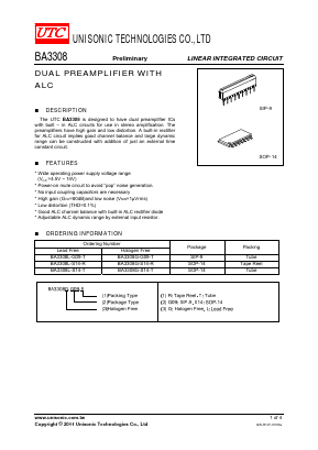 BA3308 Datasheet PDF Unisonic Technologies