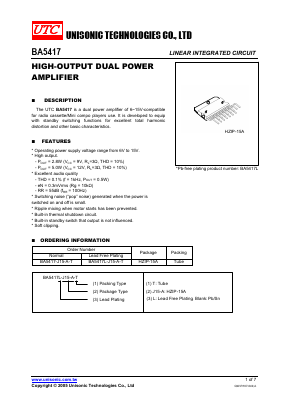 BA5417L Datasheet PDF Unisonic Technologies