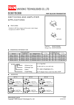 BC808 Datasheet PDF Unisonic Technologies