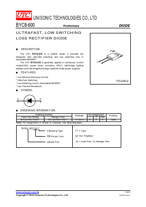 BYC8L-600 Datasheet PDF Unisonic Technologies