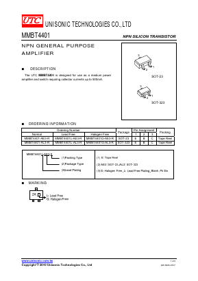 MMBT4401-AE3-R Datasheet PDF Unisonic Technologies