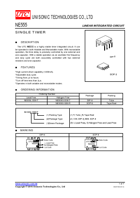NE555L-S08-R Datasheet PDF Unisonic Technologies