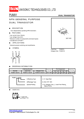PUMX1 Datasheet PDF Unisonic Technologies