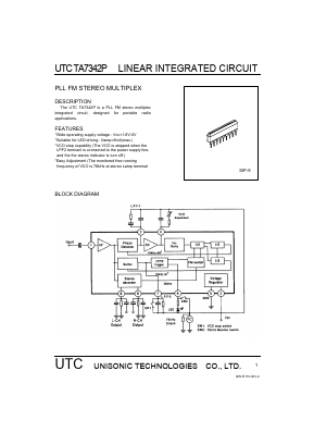 TA7342P Datasheet PDF Unisonic Technologies