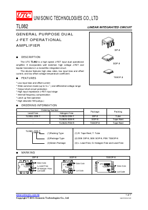 TL082GS08-T Datasheet PDF Unisonic Technologies