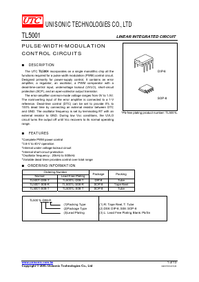 TL5001-D08-T Datasheet PDF Unisonic Technologies