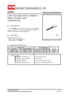HE8051 Datasheet PDF Unisonic Technologies