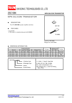 2SC1384L-R-AB3-K Datasheet PDF Unisonic Technologies