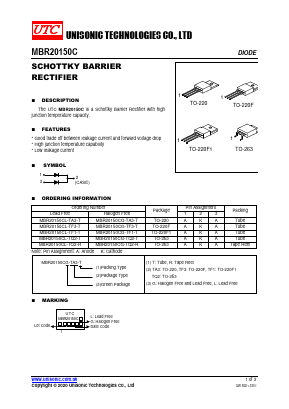 MBR20150CG-TQ2-T Datasheet PDF Unisonic Technologies