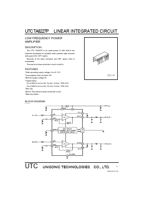 TA8227P Datasheet PDF Unisonic Technologies