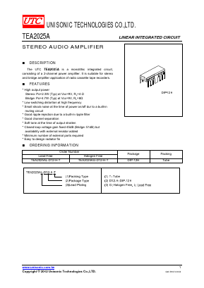 TEA2025AG-D12-H-T Datasheet PDF Unisonic Technologies