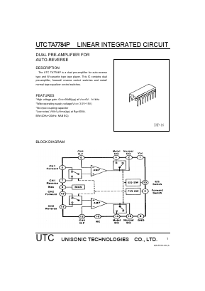 TA7784P Datasheet PDF Unisonic Technologies