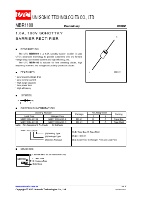 MBR1100L-Z41-B Datasheet PDF Unisonic Technologies