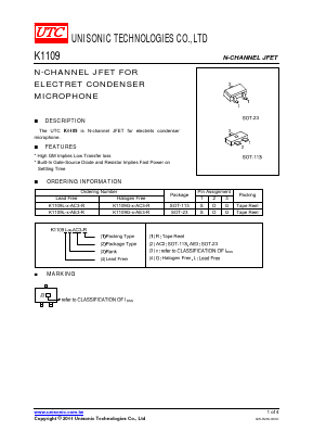 K1109G-J32-AC3-R Datasheet PDF Unisonic Technologies