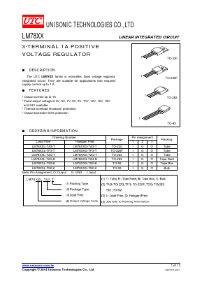 LM7818L-T92-B Datasheet PDF Unisonic Technologies