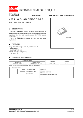 TDA7388L-J25-B-T Datasheet PDF Unisonic Technologies