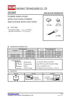 2SC2655L-O-AE3-R Datasheet PDF Unisonic Technologies