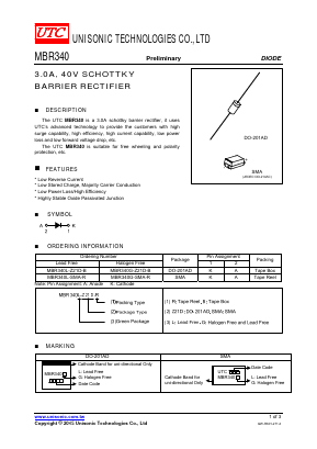MBR340G Datasheet PDF Unisonic Technologies