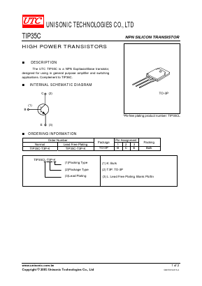 TIP35C Datasheet PDF Unisonic Technologies