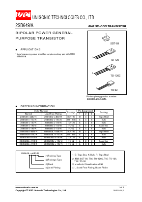 2SB649L-B-T6C-K Datasheet PDF Unisonic Technologies