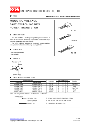 4126DL-TM3-T Datasheet PDF Unisonic Technologies