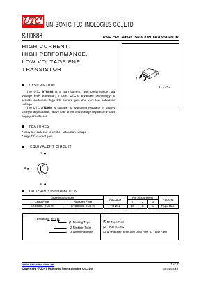 STD888G-TN3-R Datasheet PDF Unisonic Technologies